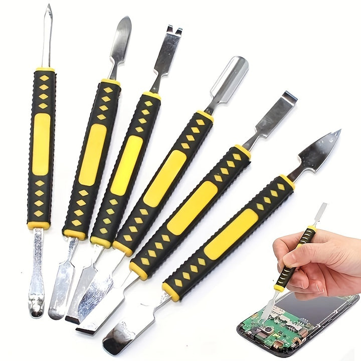 6pcsset Electronic Repair Tool Set Phone Opening Tool Metal Double Head Disassembly Tool For Pad Tablets Laptop Mobile Phone Electronic Device