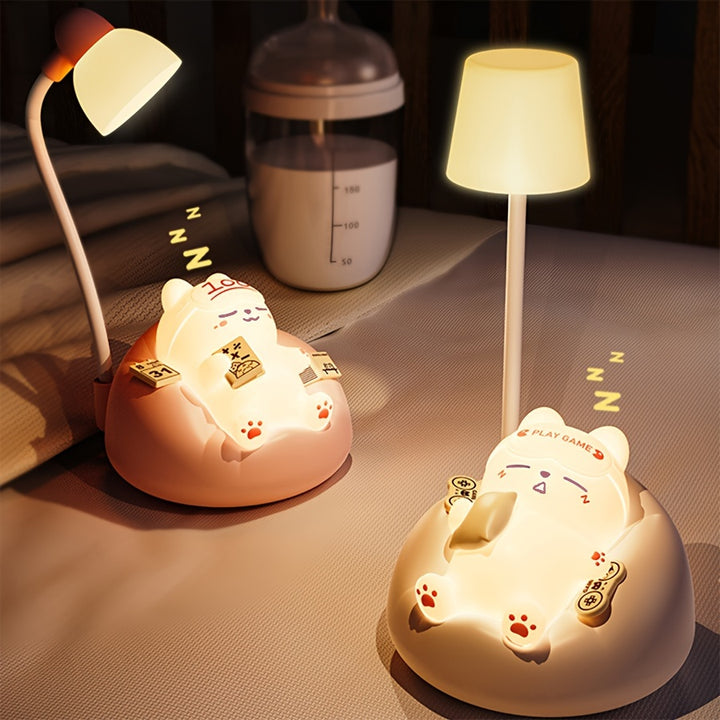  Soft Cat Night Light Bedroom Bed USB Charging Table Light  DEK2