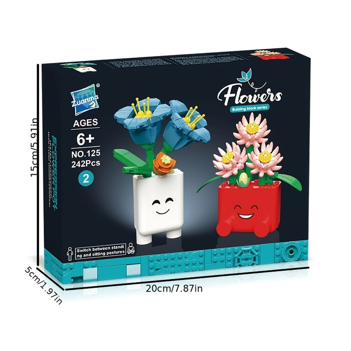 242pcs Butterfly Orchid Hibiscus Flower Bonsai Building Blocks Set  SA92