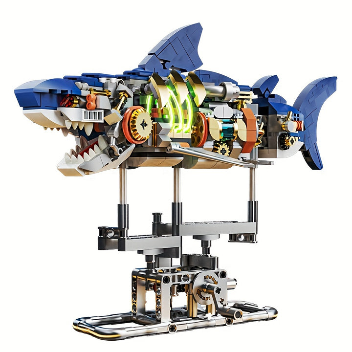 Ideas Shark Sea Creatures Building Set Marine Animal Building Blocks Toys With Display Stand And Light STEM Toys For Adults Crossing Ocean Lovers 687pcs Christmas Halloween Gift