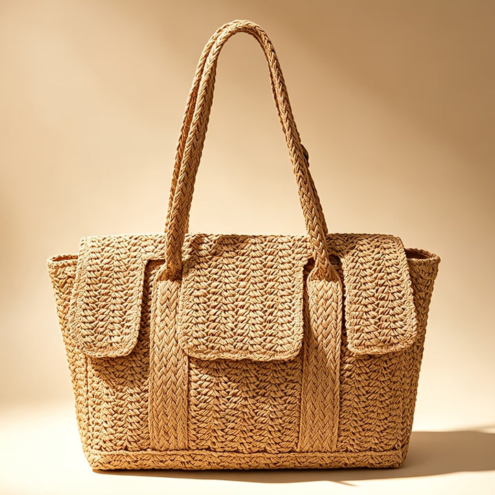 Stylish Woven Faux Straw Tote  SA76