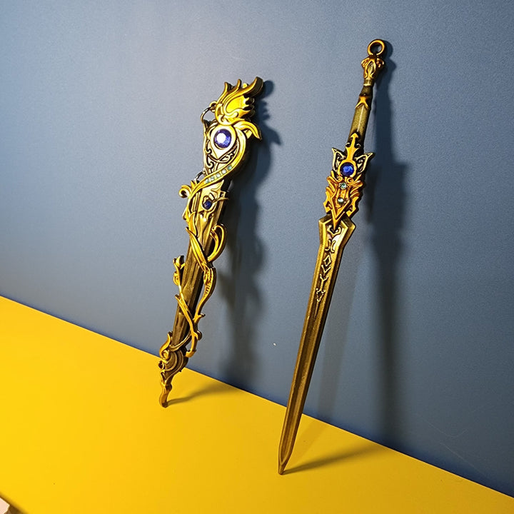 Antique Sword Decorative Keychain 22cm866inch 3cm118inch Metallic IndoorOutdoor Use No Power Required Suitable for Bedroom Office and Entryway Decor