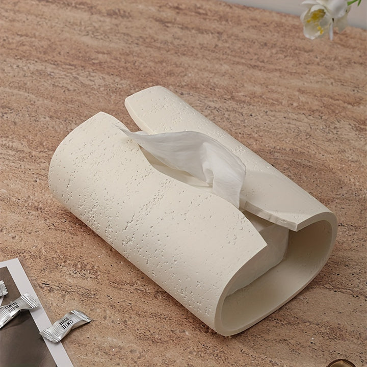  Resin Tissue Box Holder Elegant Imitation Stone Design  DN3J