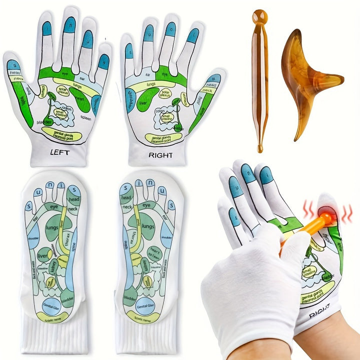 Massage Set with Acupoint Socks  Gloves for WellnessWNTQ