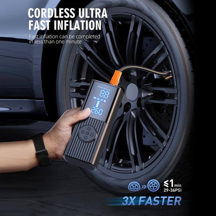Fast Inflation Portable Tire Inflator 180PSI  20000mAh LCD Display  IYRX
