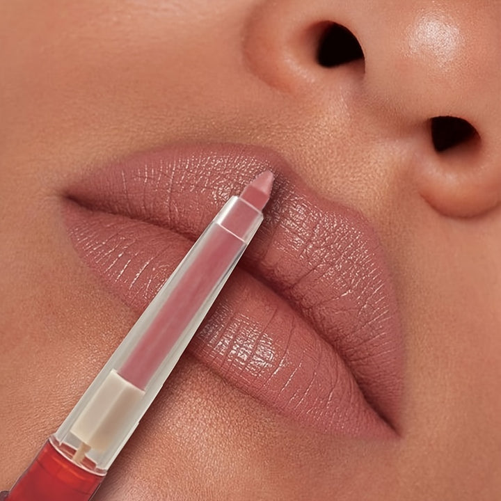 2In1 Lip Liner Waterproof Long Lasting Matte Lipstick Pencil  Nude Pink Purple Lips Outline Makeup Crayon Stick  Lip Tint Line Cosmetic  Suitable for All Skin Types