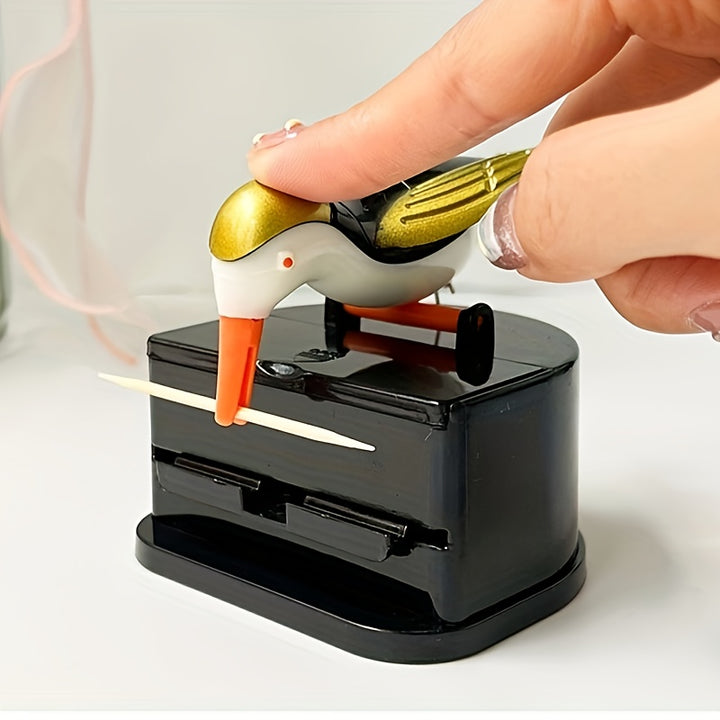 1pc Cute Woodpecker Toothpick Dispenser  Automatic PopUp BirdShaped Toothpick Holder Durable ABS Resin Perfect for Home  Restaurant Decor
