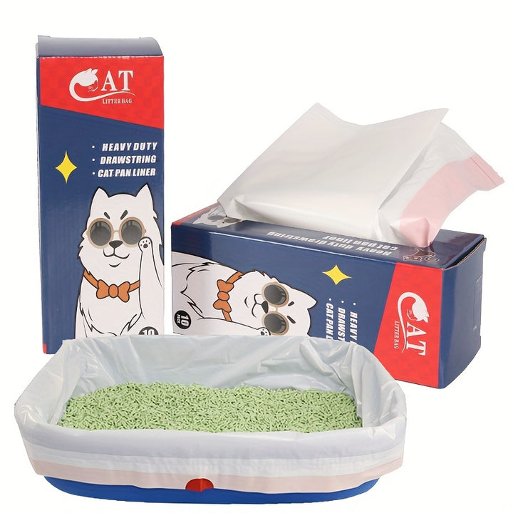 10pcsbox Disposable Pet Poop Bags Cat Litter Bags Cat Litter Lincers Cat Poop Bags Litter Box B6K7