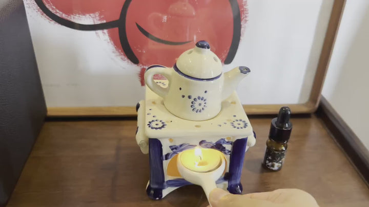  Blue and White Ceramic Candle Warmer  JI0K