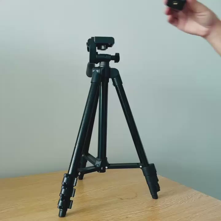 Adjustable Aluminum Tripod with Pistol Grip Head IronMade Smartphone  Camera Stand with Shutter Remote Portable Tripod Compatible with iPhoneAndroidSports Cam for VloggingSelfieLive Streaming