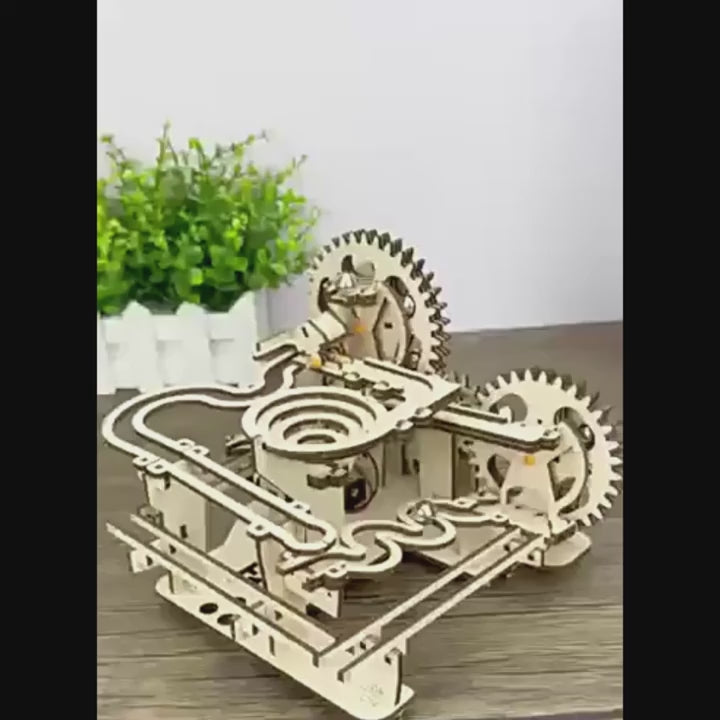 3D Wooden Puzzle  DIY Mechanical Track Balls  Educational Brain Teaser for Adults  Khaki