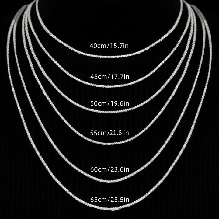 1pc AvantGarde S925 Sterling Silvery Chain Necklace Sparkling Minimalist Starry Sky Design Unisex Gift for FatherS DayBirthday 40646604 cm