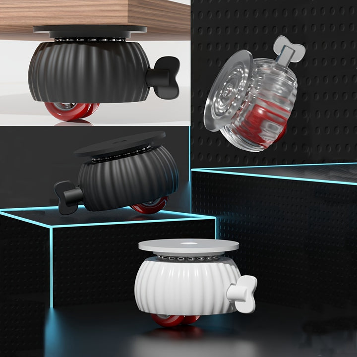 4Pack Polished Metal Swivel Casters with Lock  SelfAdhesive Mini Rotating Wheels 360Degree Rotation for Home Furniture Mobility