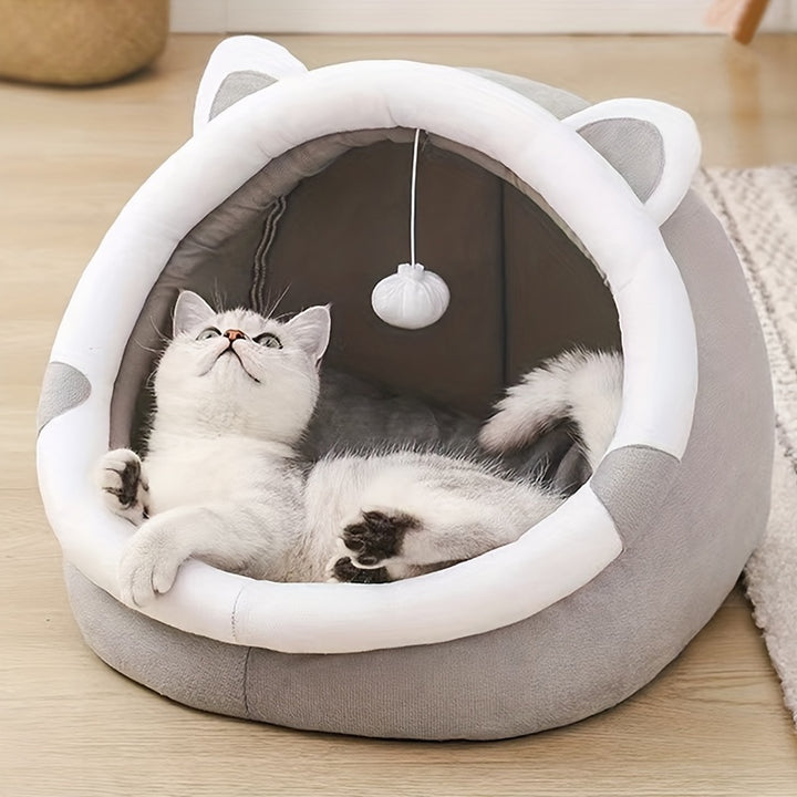 Cozy Cartoon Cat Cave Bed  Keep Your Kitten Warm SS57