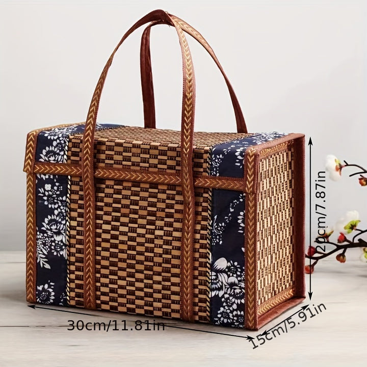 Handwoven Bamboo Basket  Portable and TravelFriendly  QWCK