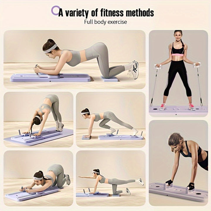 An 8 in 1 Multifunctional Fitness Board  ABS Pilates Board Yoga Pilates Training Board for Abdominal And Core Strength Training Home Gym Fitness Equipment Foldable And Portable Highly Efficient in Burning Fat