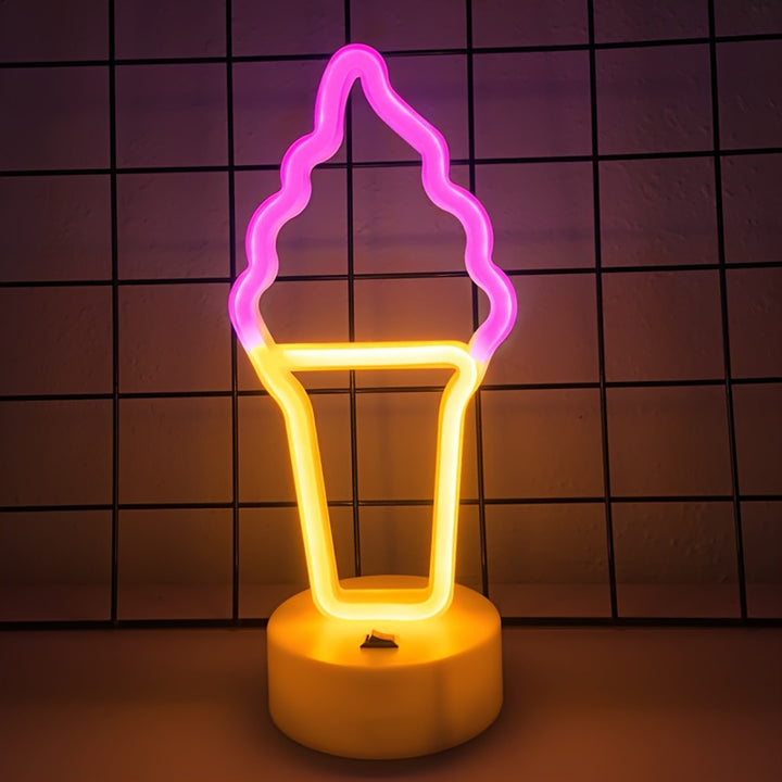 Ice Cream Neon Sign Table Lamp For Bedroom Decor  GK40