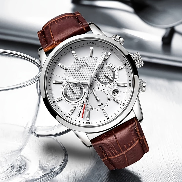 Luxury Mens Leather Watch  6SQJ