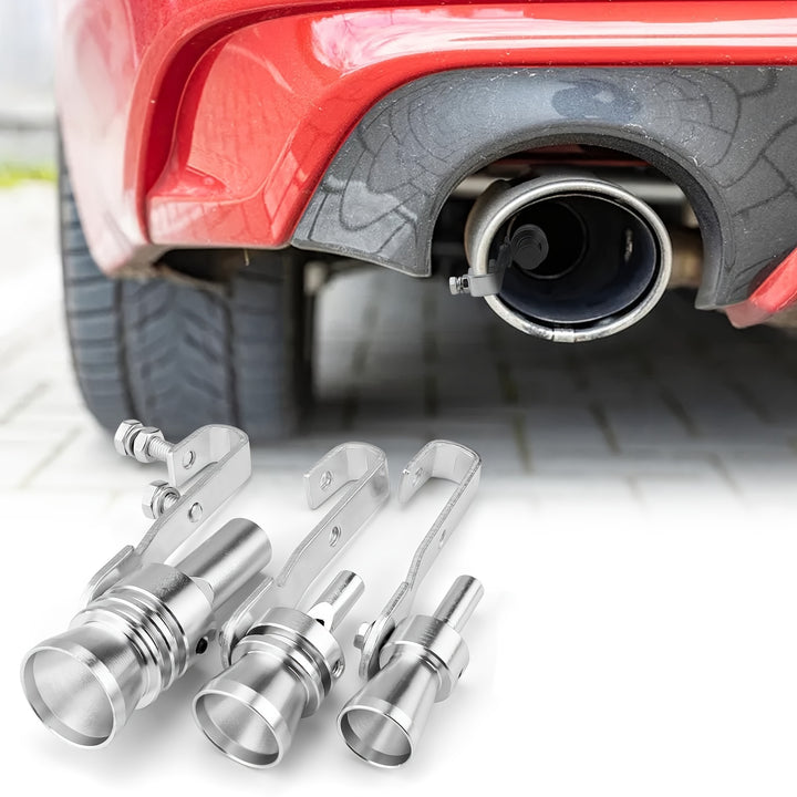 3Piece Set Turbo Sound Whistle Exhaust Pipe Aluminum Sound Simulator with Installation Tools Universal Fit for Various Models