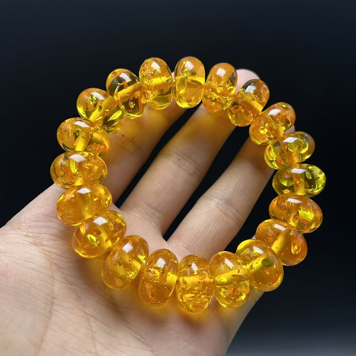 Elegant Golden Amber Abacus Beads Bracelet Fashionable Bracelet for Men And Women Ideal Christmas Gift