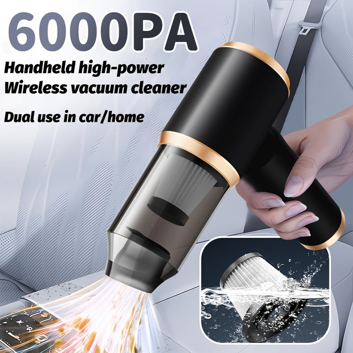 1 set of car vacuum cleaner gift box contains 1 5000PA vacuum cleaner and 7pcs accessories Wireless carmounted highpower dualuse indoor super suction portable vacuum cleaner with stuck protection function