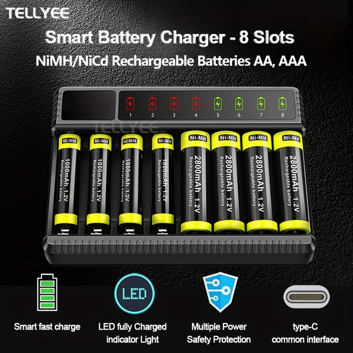 Smart 8Slot AA  AAA Battery Charger with Protection  DYDF