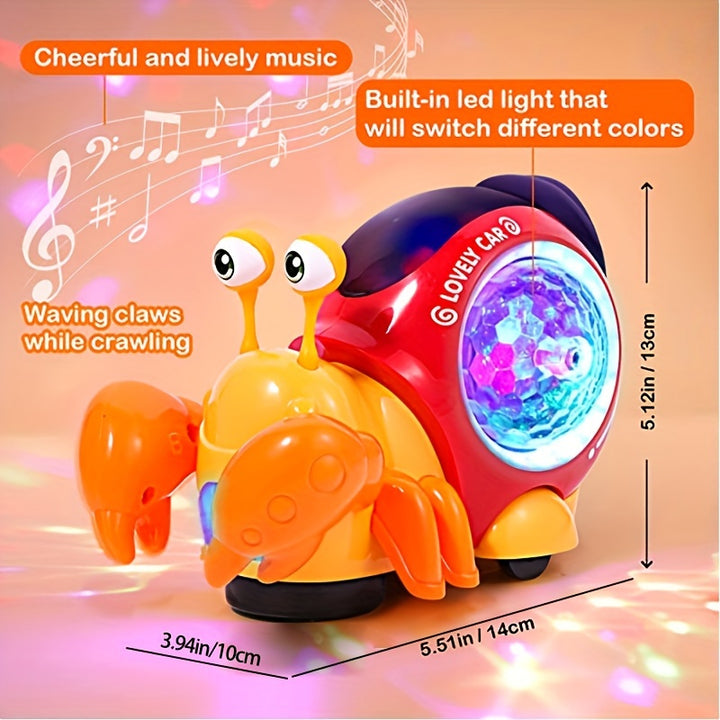 Interactive Musical Light Up Crawling Snail Toy  Early Learning Educational Toy for Babies RM3J