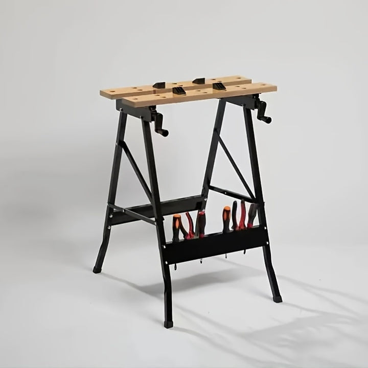 Foldable Wooden Workbench with Tool HoldersYD6A