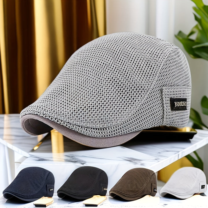Breathable Mesh Work Cap  Adjustable Beret Hat for Outdoor Activities98QL