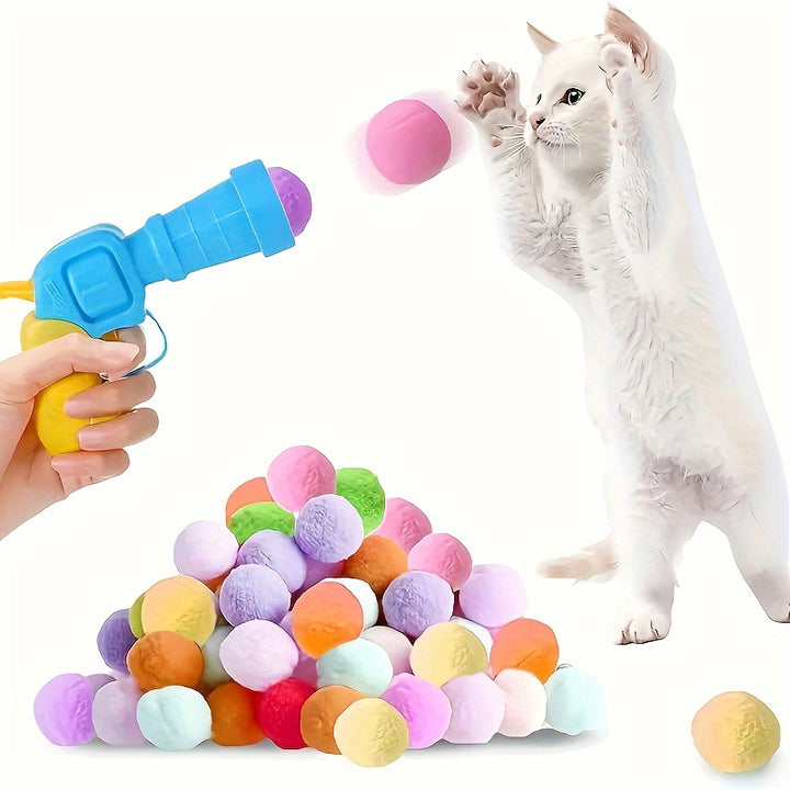 Interactive Cat Launcher Toy With 20 Plush Balls  Quiet Fun Playtime For All Breeds Of Cats  Dogs