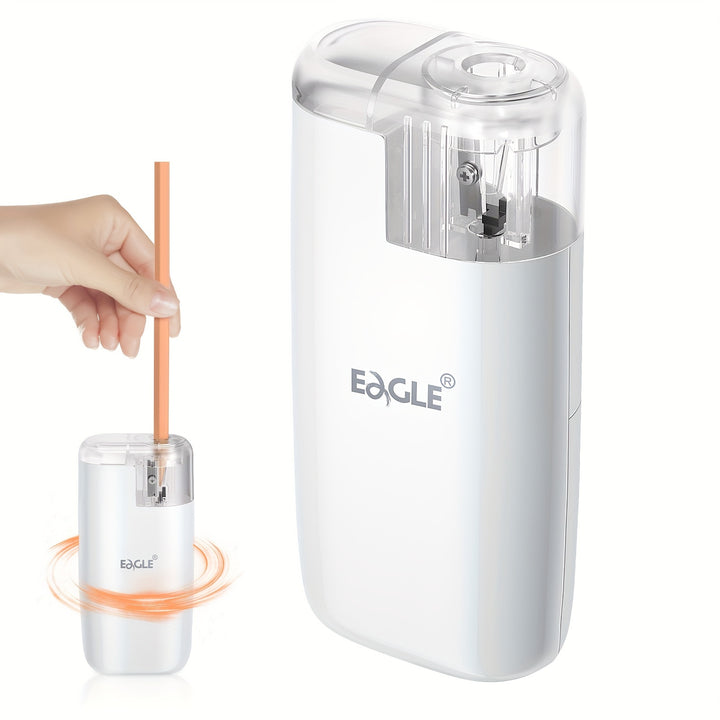 Eagle Electric Pencil Sharpener Battery Operated Protable Automatic Pencil Sharpener for Colored Pencils 68mm Suitable for Art Classroom School Home Office