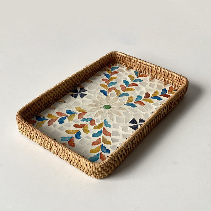 Rattan Fruit Storage Plate Rectangular Fruit Plate  CI02