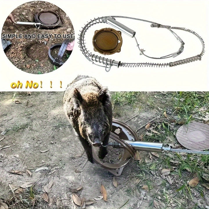 1 Set High Sensitivity Stainless Steel Spring Trap Set Easy Installation Versatile Use  Durable Hunting Equipment
