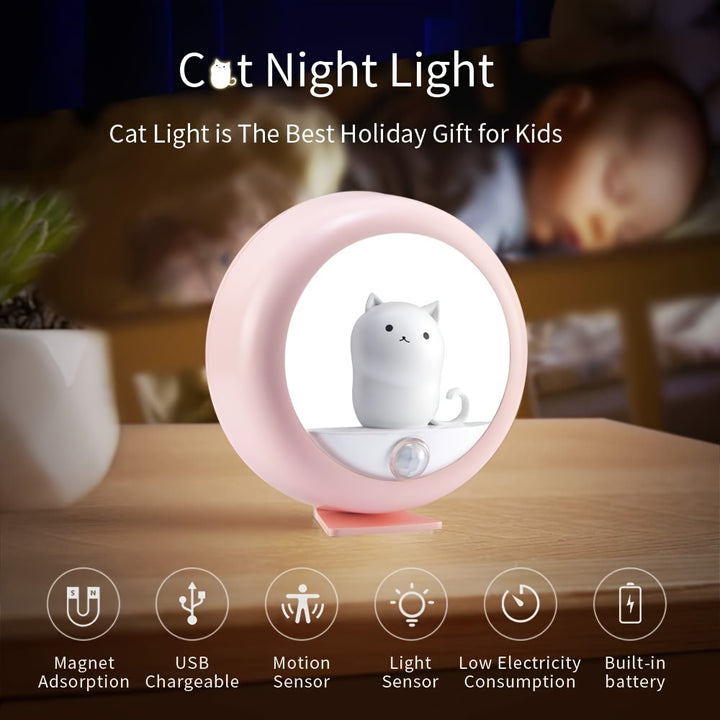 K610 Led Motion Sensor Light  AnimeAnimal Theme Brushed Finish Button Control Adjustable Brightness WallMounted For Bedroom Usb Rechargeable