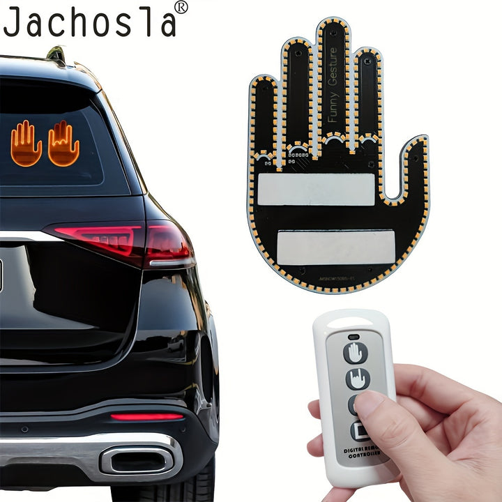 LED Funny Gesture Hand Signal Light for Vehicles  Emergency Strobe Lighting with LED BatteryPowered 36V Surface Unfinished  Digital Remote Control Without Battery  Universal Application