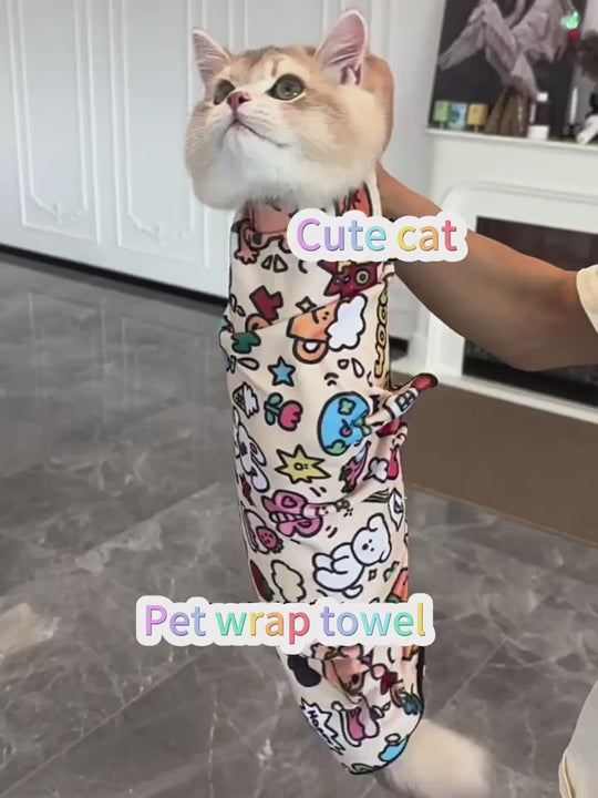 Chatoll Cat Grooming Wrap  Soft Polyester Pet Protection Sleeve for Medication  Cleaning ScratchResistant Cover