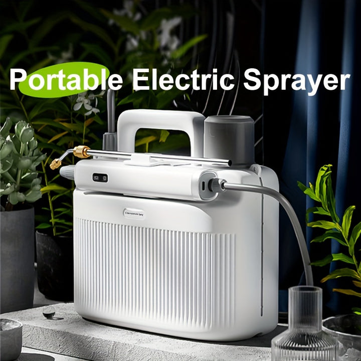 1pc Portable Electric Sprayer In White Color 5L3382 Oz With Adjustable Brass Nozzle For Gardening Irrigation Agricultural Spraying Medical Disinfection 2200mAh Longlasting Battery 2852649145cm
