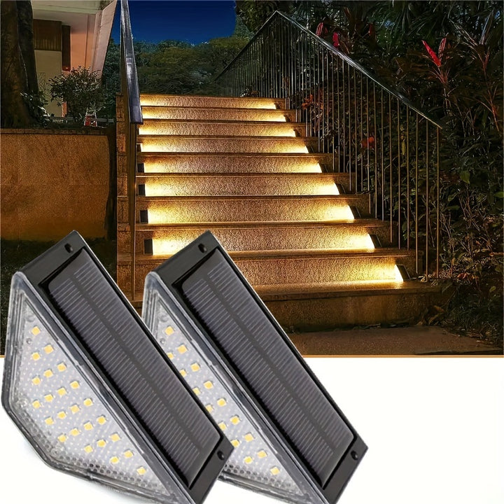 8pcs Solar Stair Lights 24LED Warm White Outdoor Step Lighting Plastic Ideal For Illuminating Patio DrivewayHY66