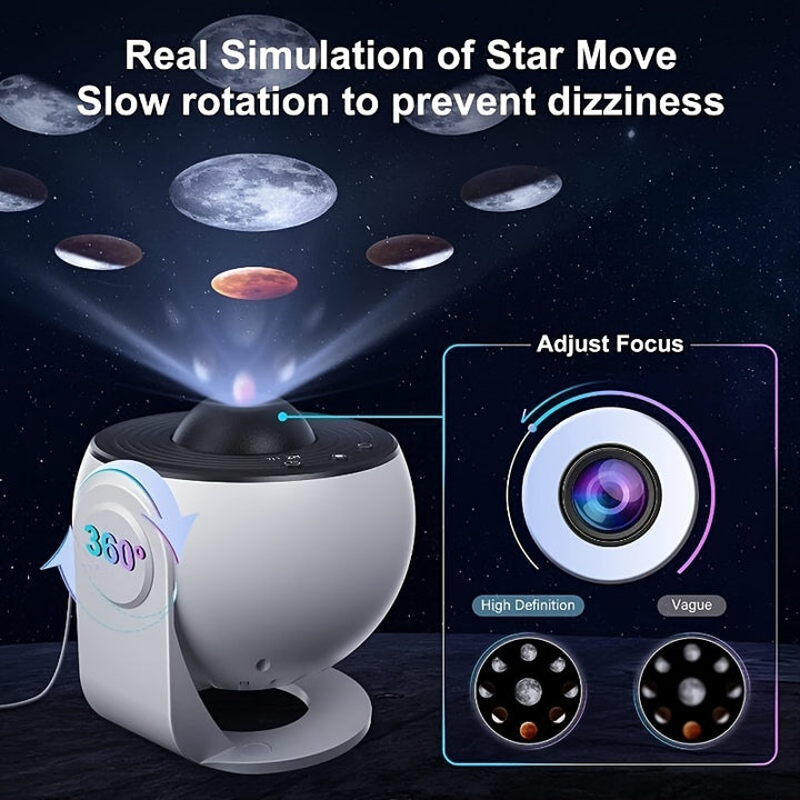 360 Rotating Galaxy Projector with 12 HD Films  A28B