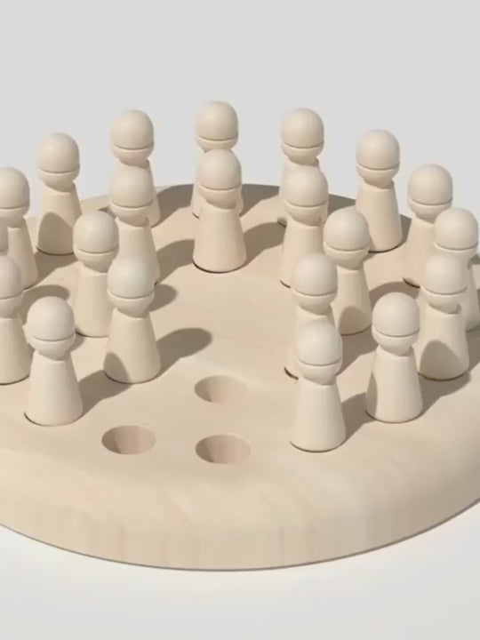 Wooden Memory Match Stick Chess Game  Educational Brain Teaser Puzzle for Kids  Adults  Portable Intermediate Skill Ages 36  Enhances Memory  Cognitive Skills  Ideal for Travel  Gifts