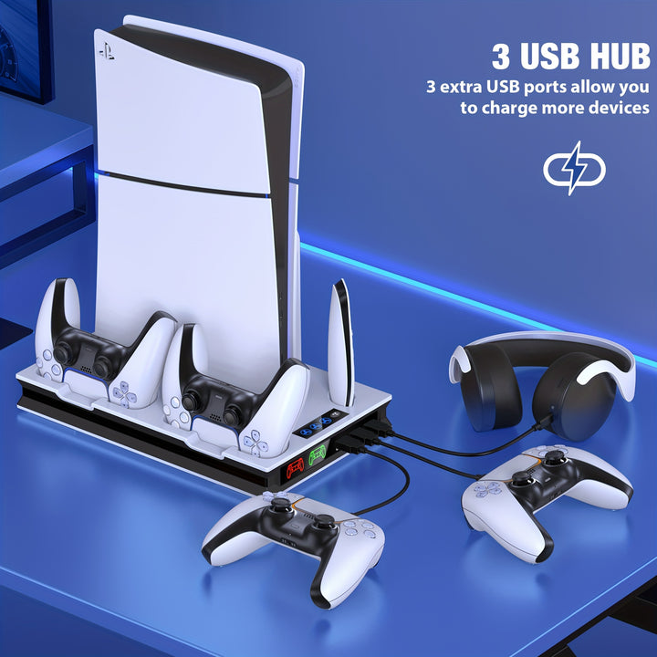  PS5 Cooling Fan Stand with Dual Controller Charging Station  SHX9