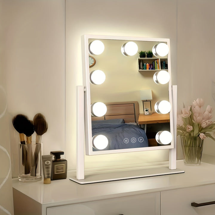 Hollywood Vanity Mirror with 3 Color Modes and 9 Dimmable LED Bulbs  2DUN