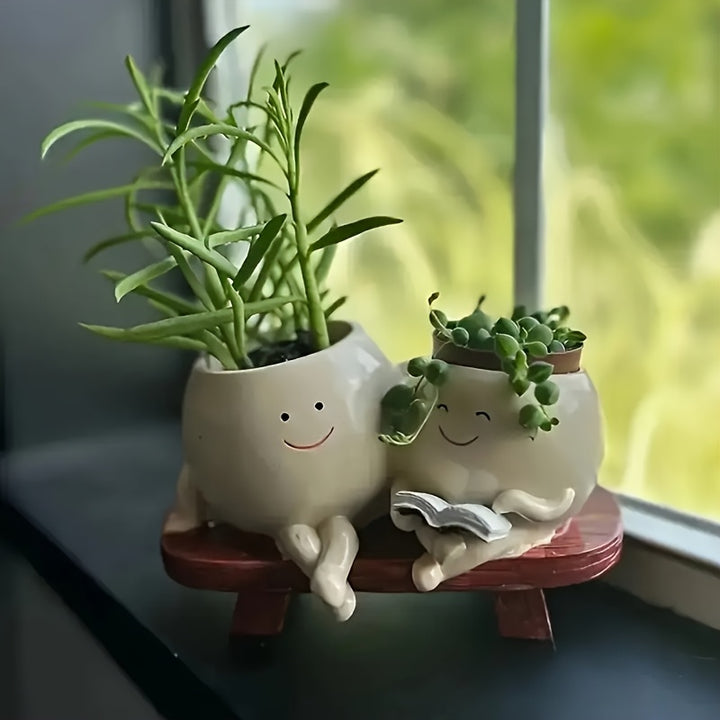 Couple Planter Set with Bench