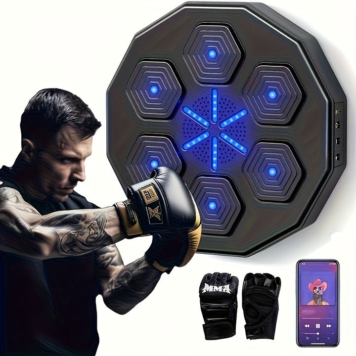 1pc Smart Electronic Music Boxing Machine With Gloves Wall Mounted Punching Machine For Training3YFQ