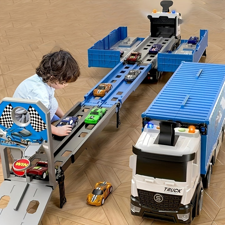 Truck Transporter with Race Track Cars   APS12