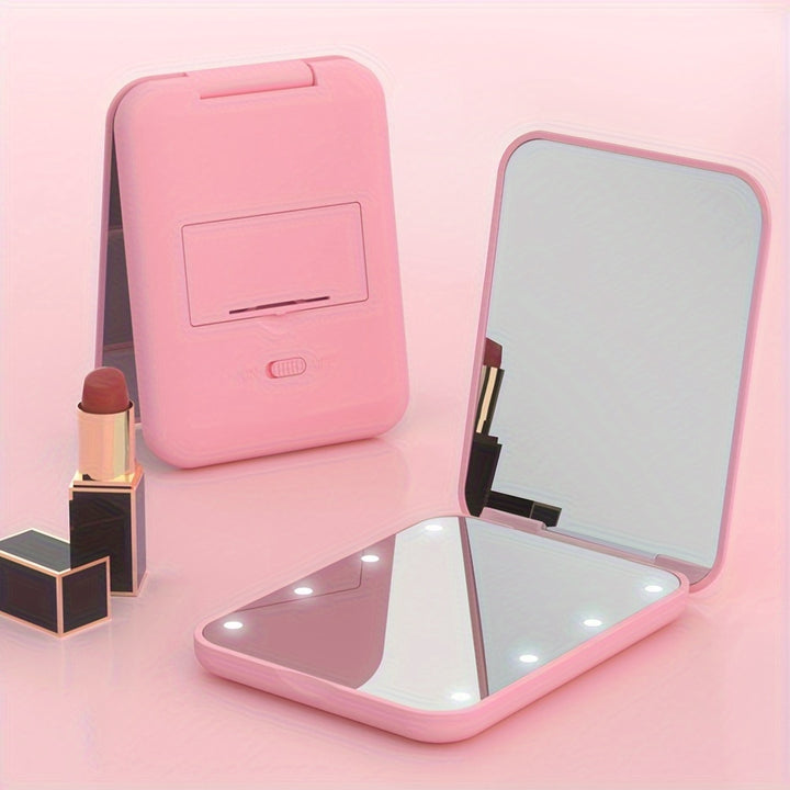 LED Pocket Makeup Mirror 1X3X Magnified LED Mini Compact Travel Makeup Mirror DoubleSided Compact Mirror With LightsLND4