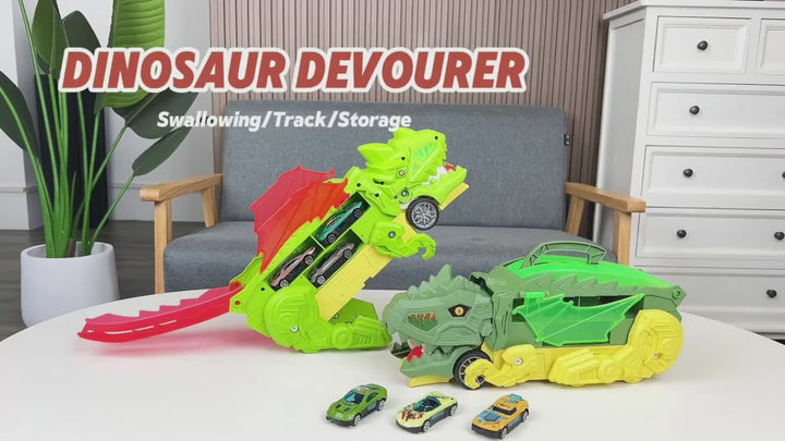 Dinosaur Truck Tyrannosaurus Rex Dinosaur Devouring Car Toy Set 6 Mini Cars Iron Plate Alloy Car Color Randomly Sent Birthday Gift Christmas or Halloween Dinosaur Road Toys