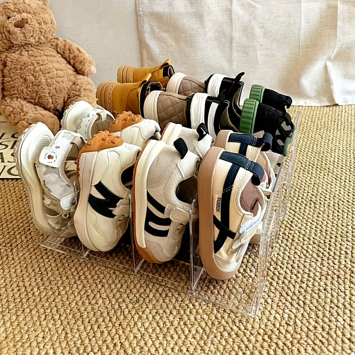 2Pc NoAssembly Transparent Shoe Rack