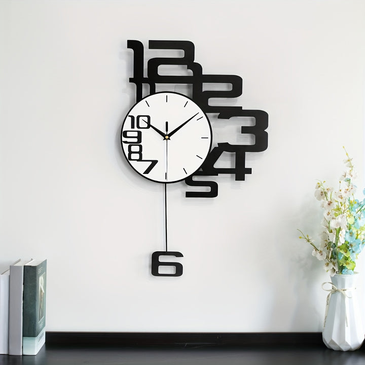 Minimalist Metal Wood Wall Clock for Home  Office Decor  vig4i