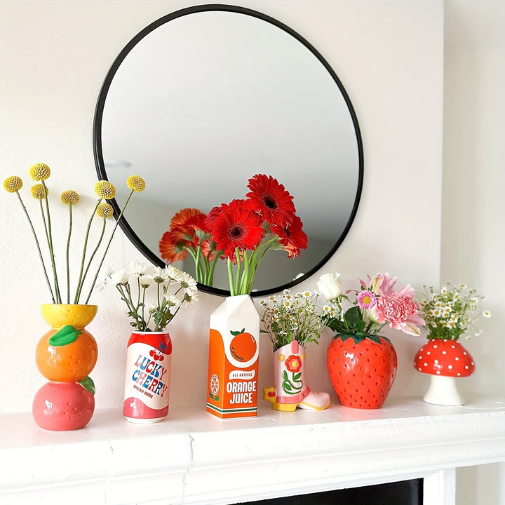 Vintage Orange Juice Pattern Vase  AIX0